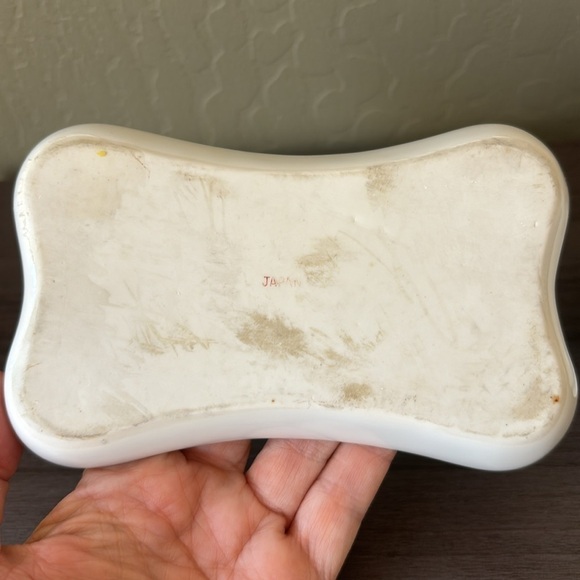 Vintage Japanese Porcelain Floral Perfume Bottle and Accessory Tray - Picture 5 of 6